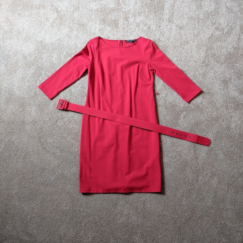 White House Black Market 3/4 Sleeve Red Dress